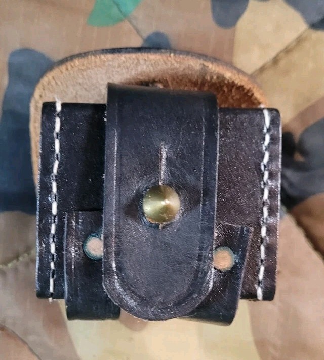 Muzzleloader Cap Or Ball Belt Pouch Black Leather Owb