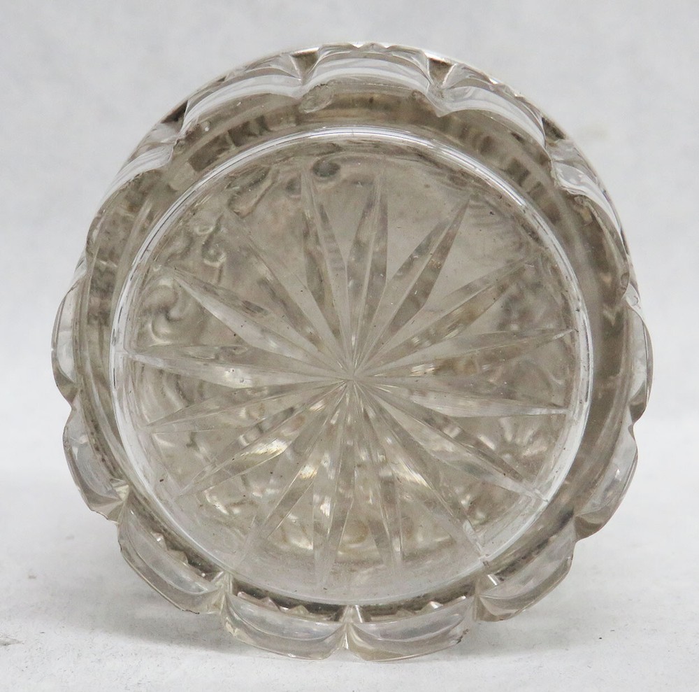 GORHAM c.1879 STERLING SILVER & CRYSTAL SMALL CREAM JAR