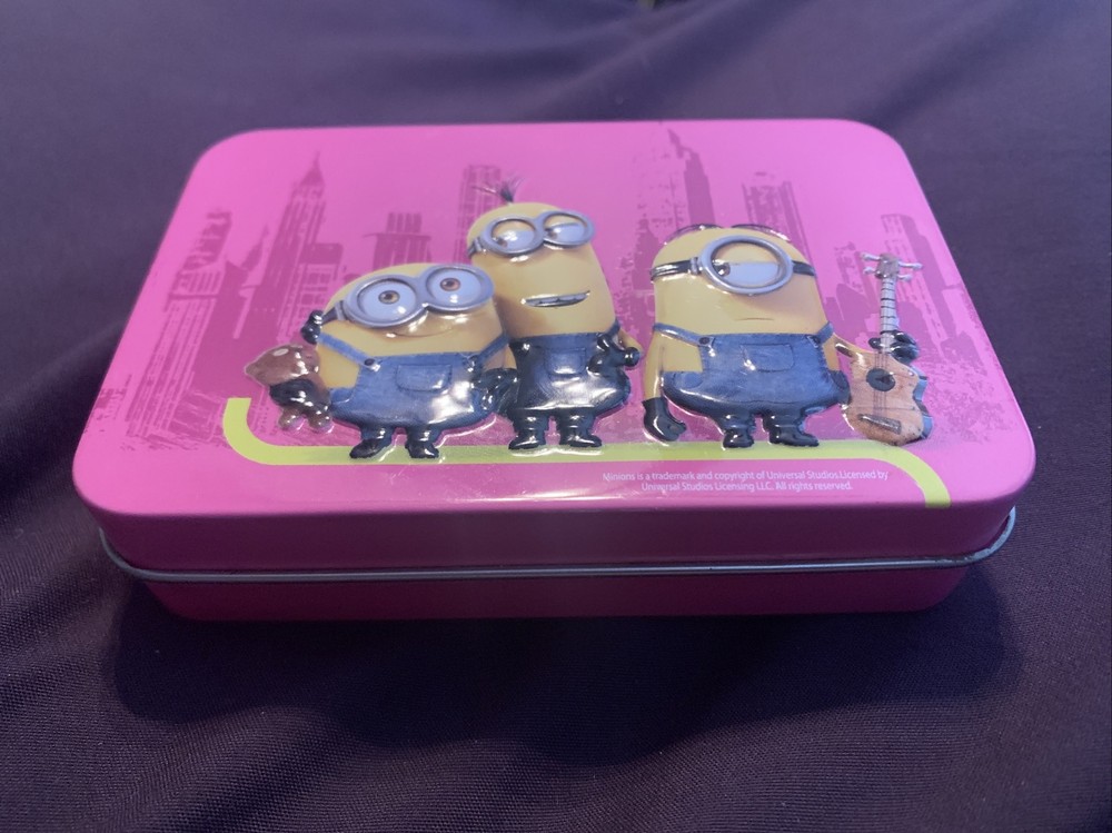 Minions Pink Tin Mini Pencil Case Ships Fast