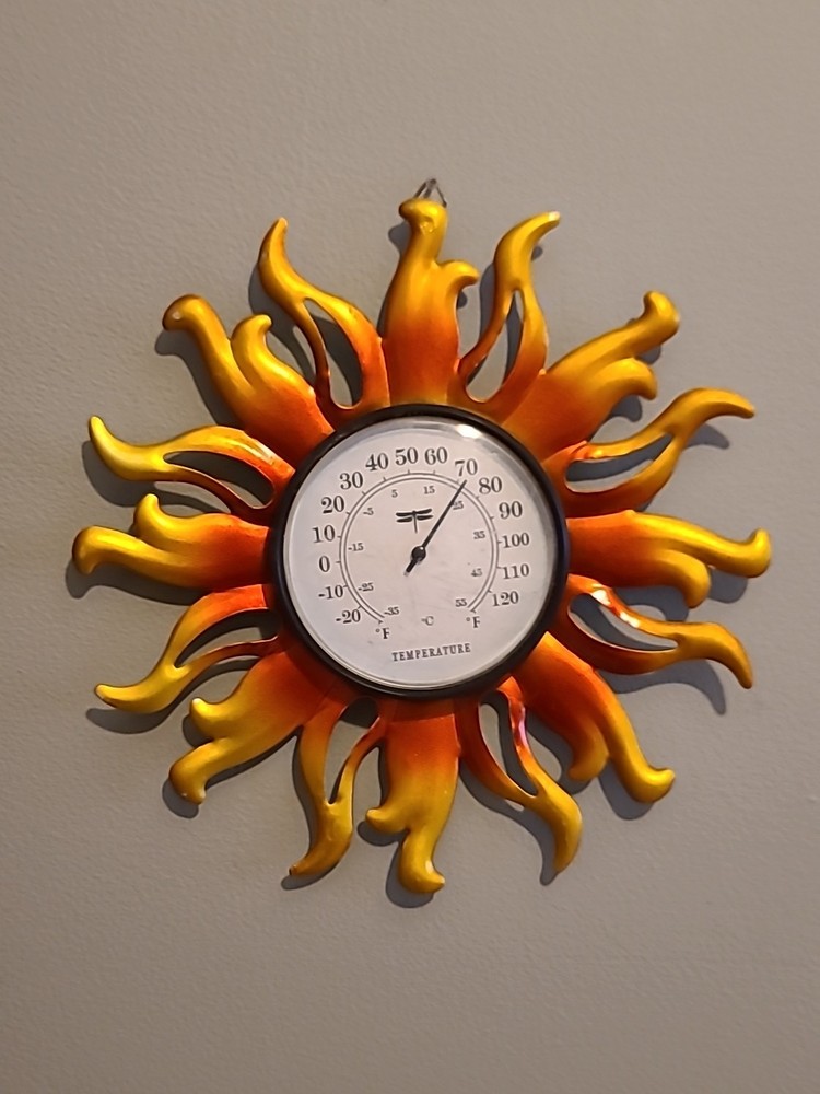 Vintage Celestial Style Sun Temperature Decor 10" - UNTESTED