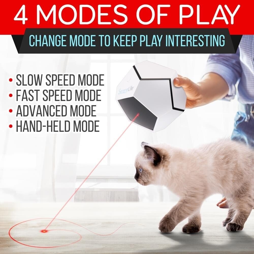 SereneLife Automatic Cat Cube Toy-Electronic Rotating & Moving Teaser Machine