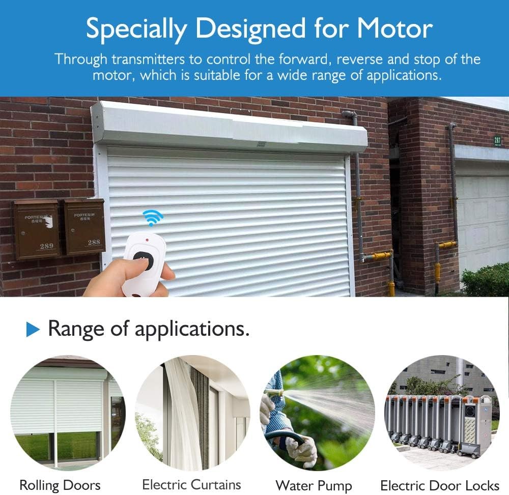 eMylo Smart RF Motor Controller Switch Wireless Relay Module 2 PACK DC12V