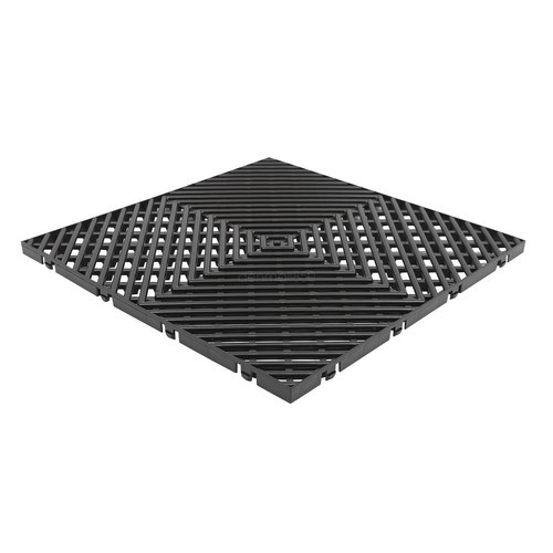 Black Square Interlocking Deck Tile 55 PCS Garage Floor Anti-Slip Deck Tiles