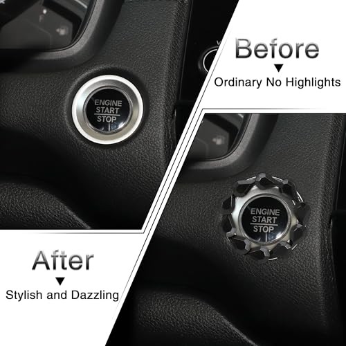 Bling Car Engine Start Button Cover Bling Interior Crystal Push Start Black