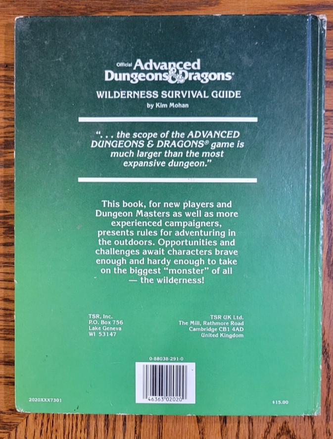 Advanced Dungeons & Dragons Wilderness Survival Guide by Kim Mohan