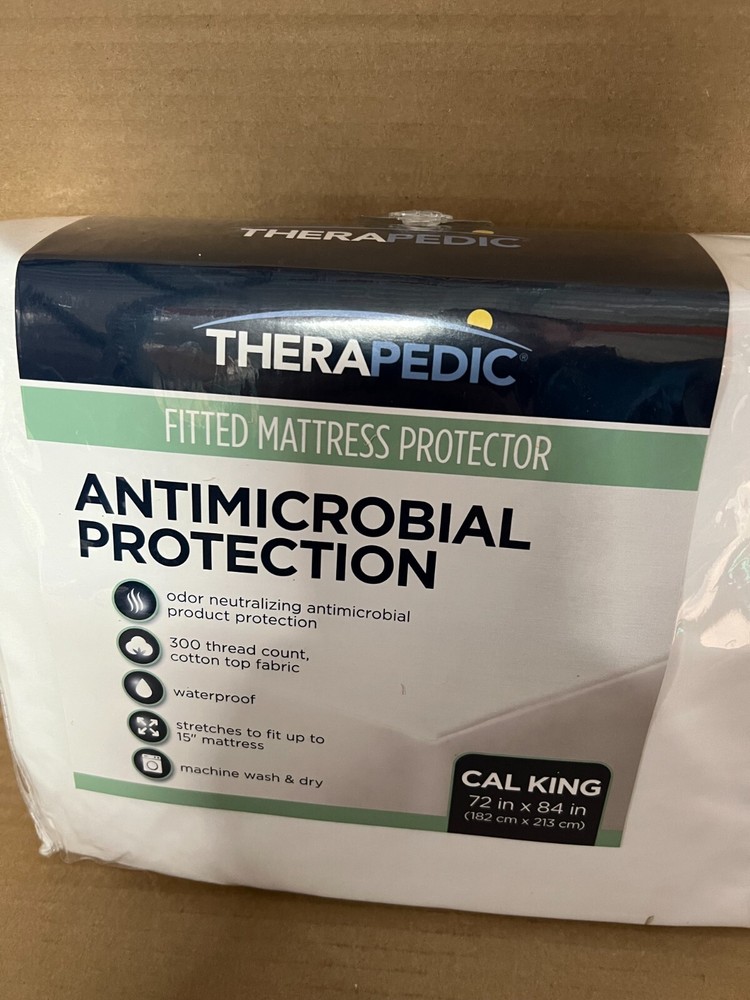 Therapedic Antimicrobial Protection Fitted Mattress Protector CAL KING