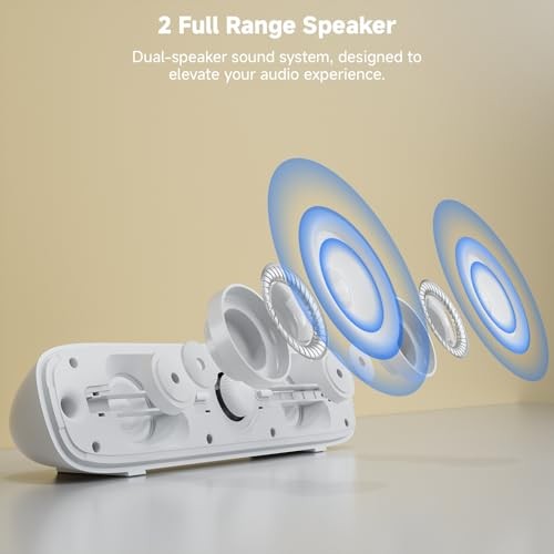 Computer Speakers for Desktop, USB Powered Bluetooth PC White Aux & Bluetooth