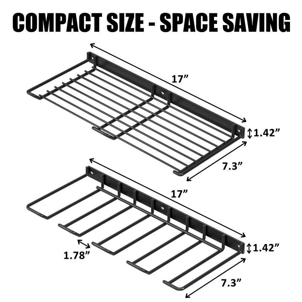 UNITEDPOWER Wall Mounted Drill Rack & Tool Shelf, Power Organizer Black