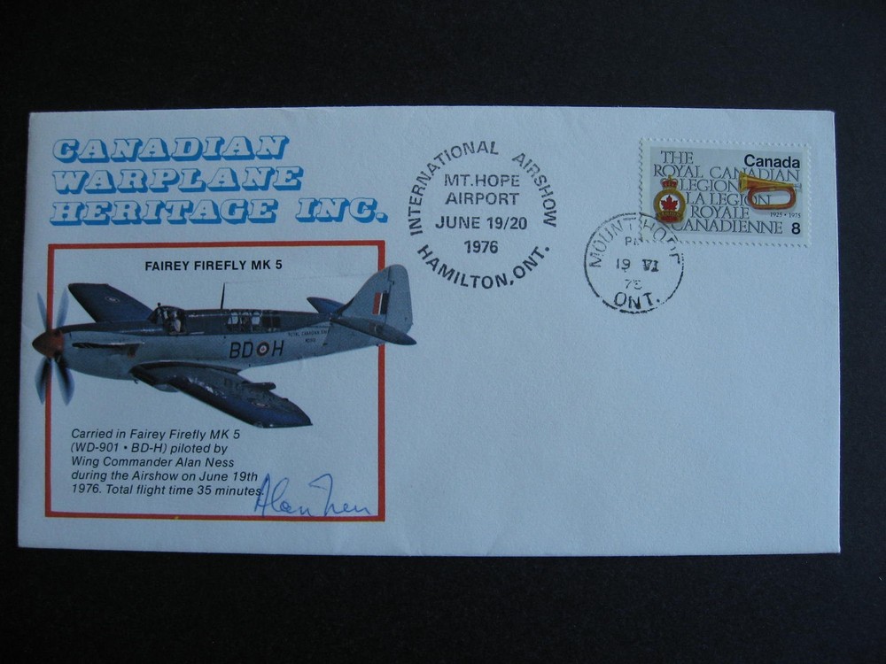Canada warplane heritage pilot signed cover!