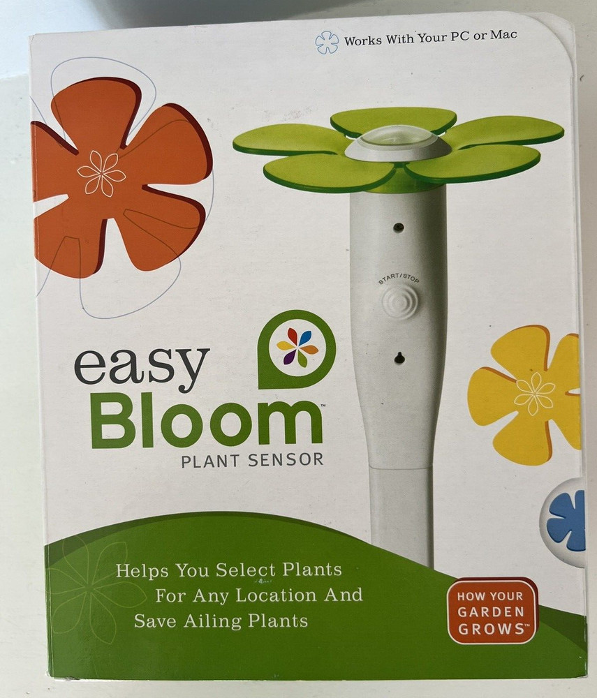 NEW Easy Bloom Plant Sensor Measures pH, Sunlight, Temperature PC or Mac EASY Us