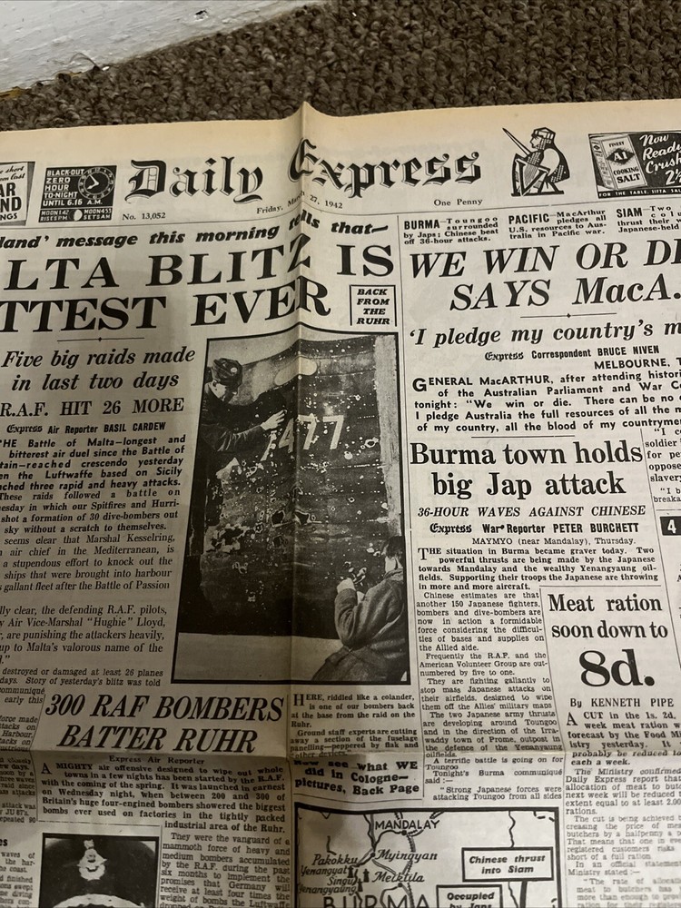 WW2 -DAILY EXPRESS -March 27,,1942