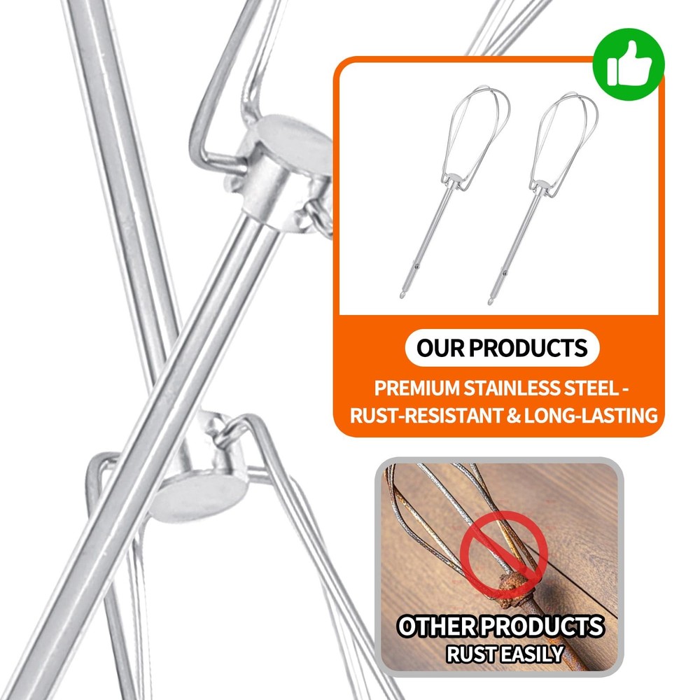 2 Pack Hand Mixer Attachments Beaters Compatible with BLACK and DECKER Electr...