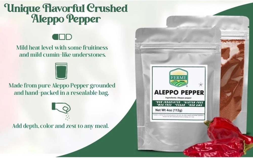 Premium Crushed Aleppo Pepper Flakes 4 oz