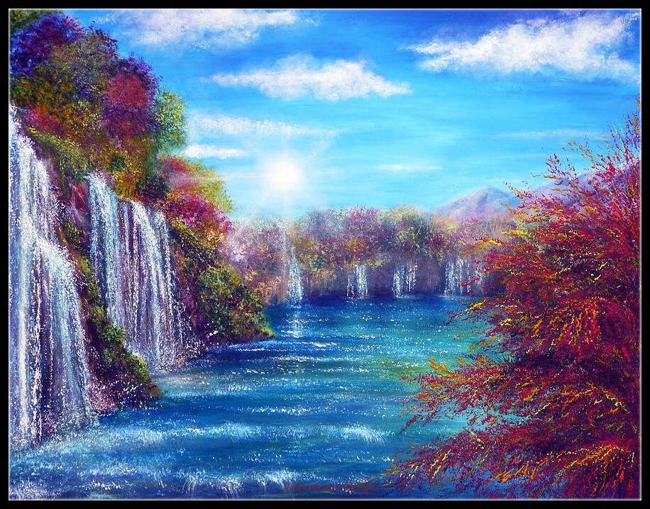 Chart Needlework Crafts - Counted Cross Stitch Patterns - Blue Lagoon