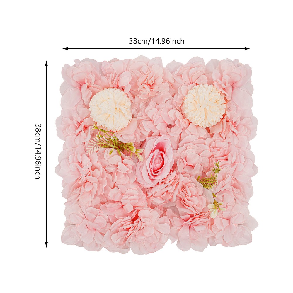 12pcs Artificial Flower Wall Background Silk Rose Mat For Wedding Backdrop Wall