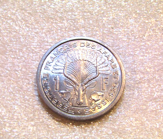 1971 Fr. Afars Issas 1 Franc unc Coin