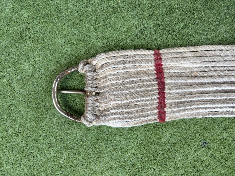 String Western Girth, White with red accents.