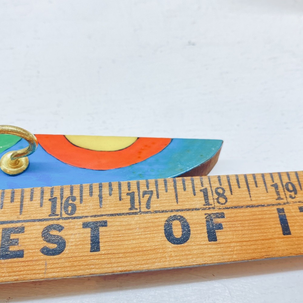 Wooden Multicolor Parrot Bird Wall Hanging Key Hooks