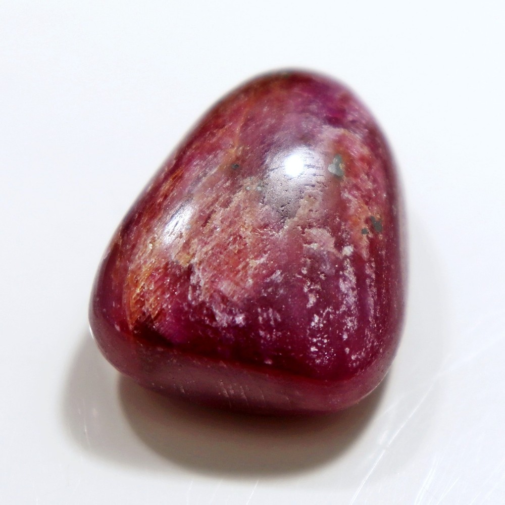 Tumbled Stone: Ruby, Red Corundum from India, Fluorescent (RUB52)