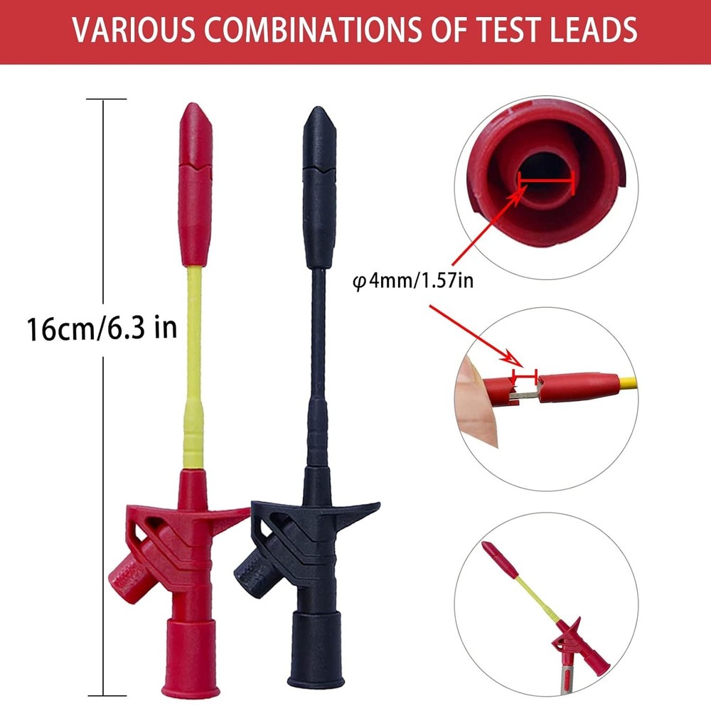 Multimeter Leads Set with Alligator Clips, Insulation Piercing Clip and Pr...
