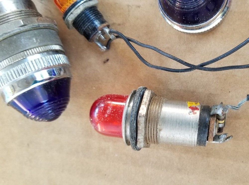 Vintage LOT Assortment Warning Pilot Incandescent Warning Light Indicator Lamp