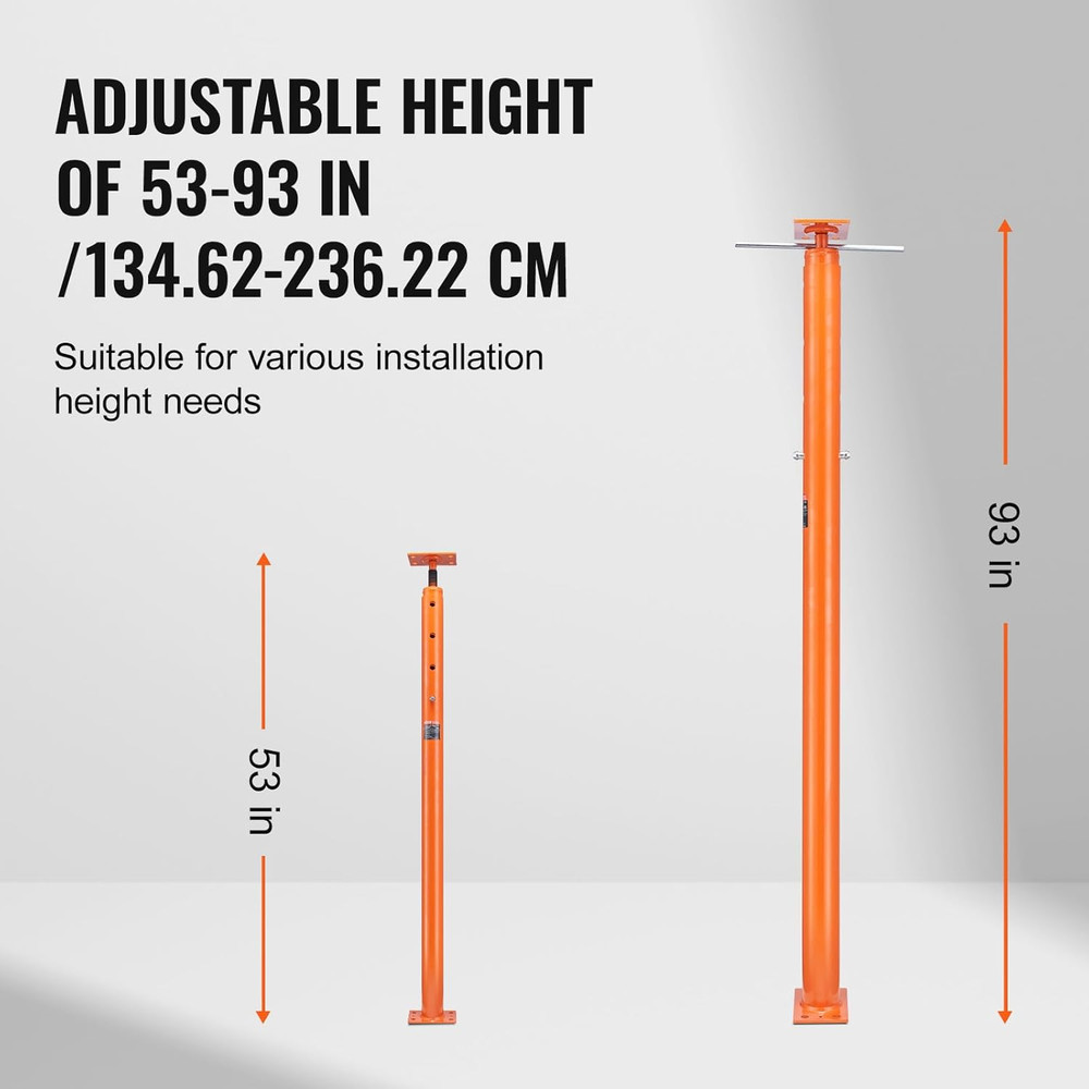 House Floor Jack, 53"-93" Height Range, 18000 Lbs Max Load Capacity, Adjustable
