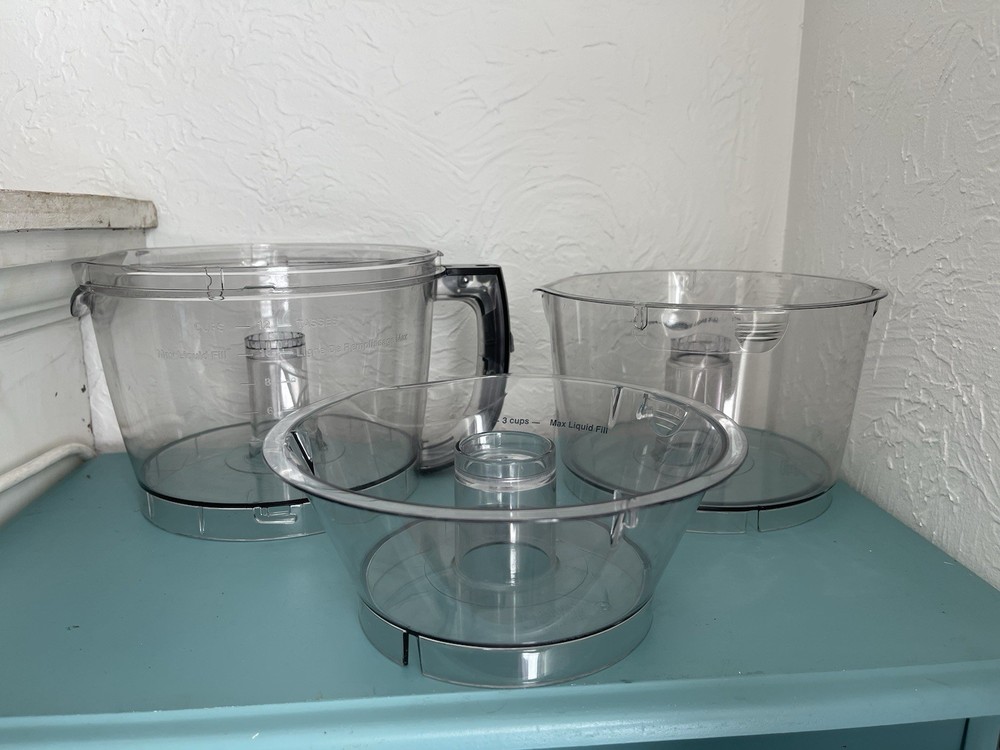 Cuisinart FP-14DC Food Processor Work Bowls (3) Small Medium & Large