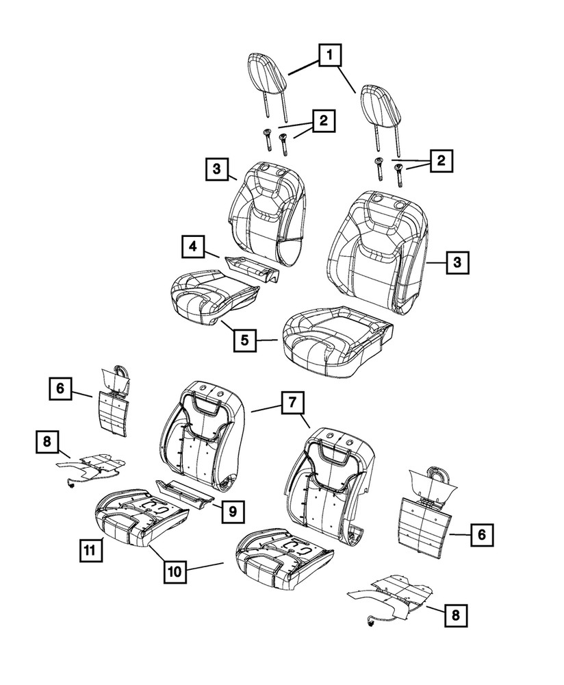 Genuine Mopar Front Seat Back Cover Right 5VF98LU5AE