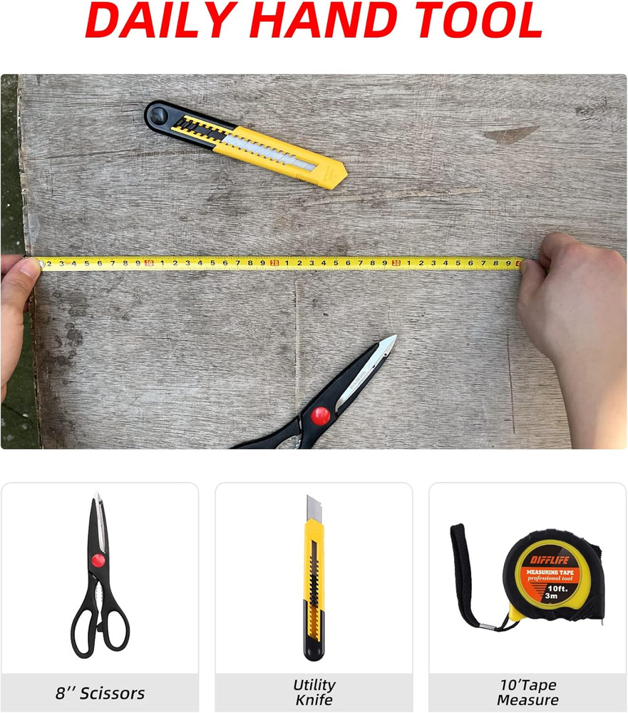 40-Piece Tool Set - General Household Hand Tool Kit with Plastic Toolbox Stor...