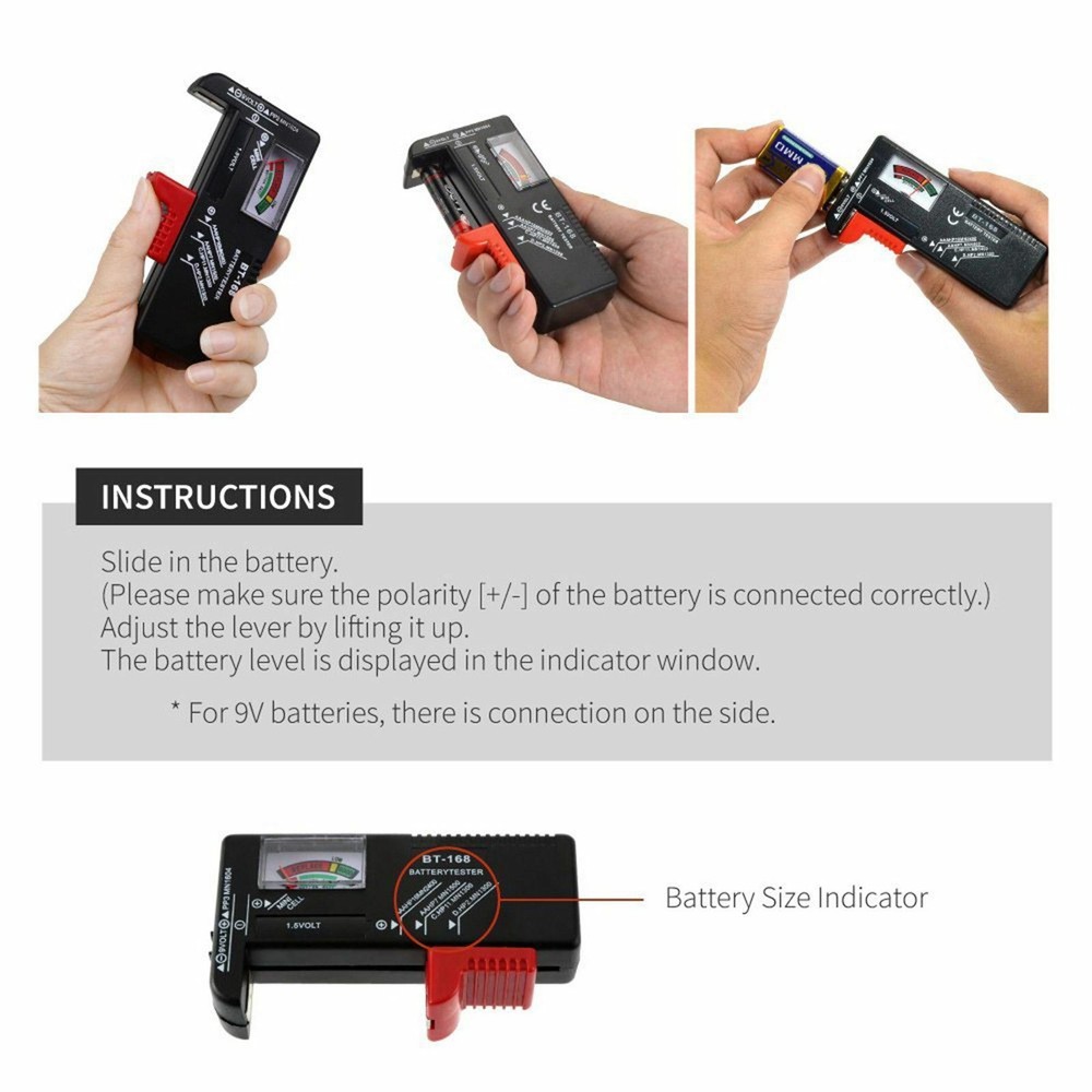 MaximalPower 4PC AA/AAA Batteries with Clear Battery Case + Battery Tester