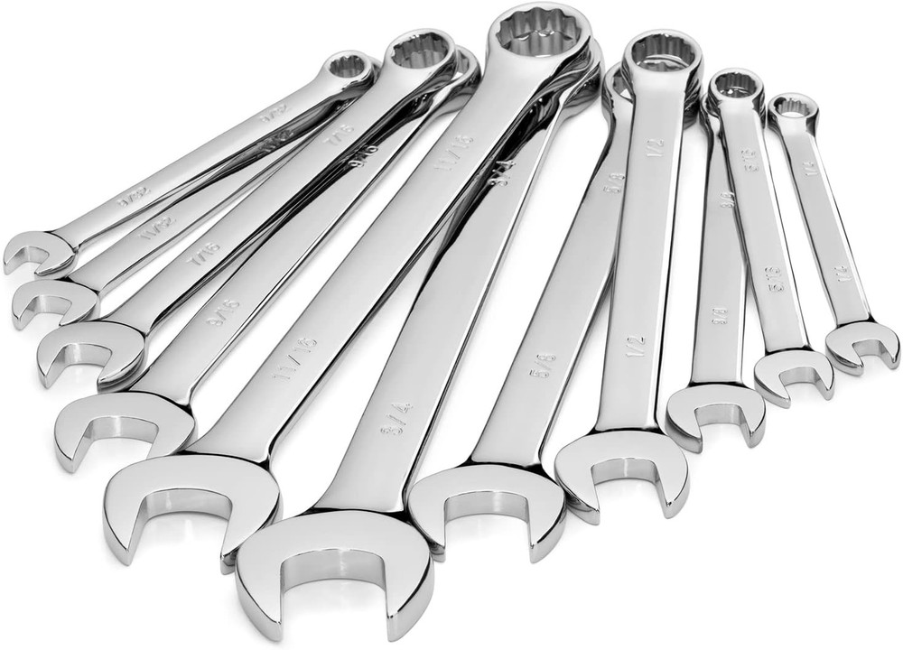 Complete 11-Piece Wrench Set with Roll-Up Pouch | Rust-Resistant Chrome Vanadium