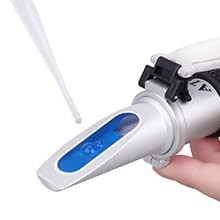 Honey Refractometer with ATC - Measures Refractometer, Black