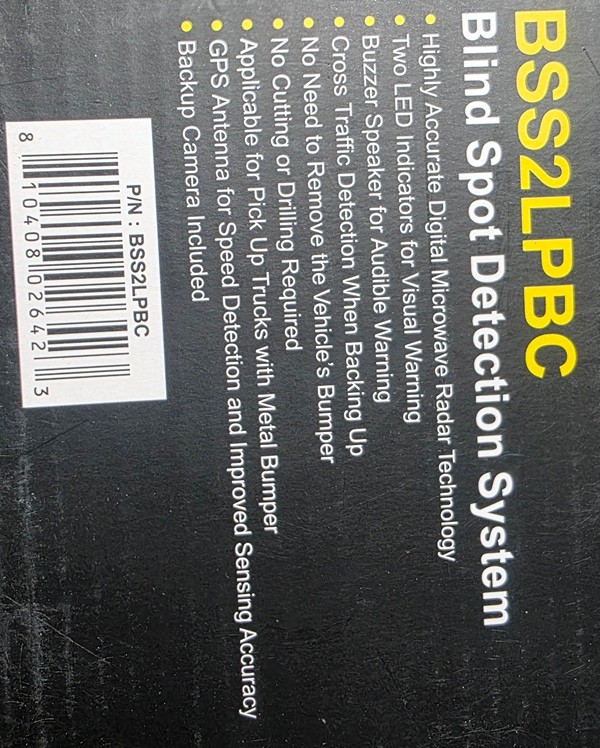 Rydeen BSS2LPBC Advanced License Plate Bar Blindspot Detection System