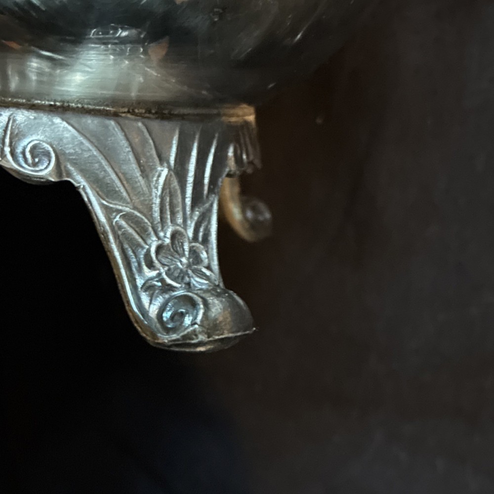 Victorian Style Silverplate Pitcher Ornate Handle & Feet