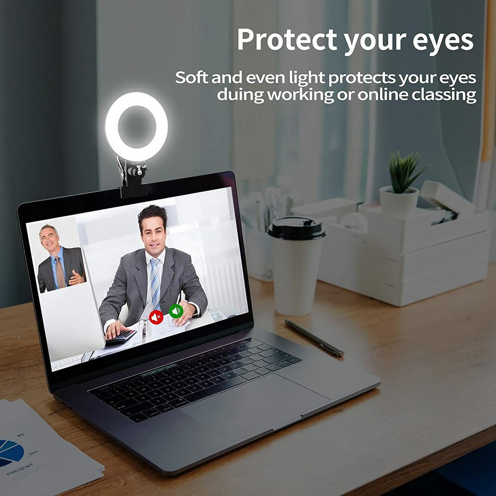 Video Conference Lighting kit, On-Camera Video Lights Ring