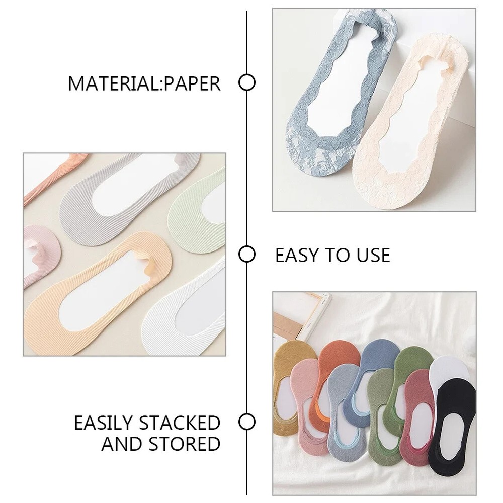 2x Sock Insert Liners Cardboard Sock Display Holders Low Cut Socks Organizers