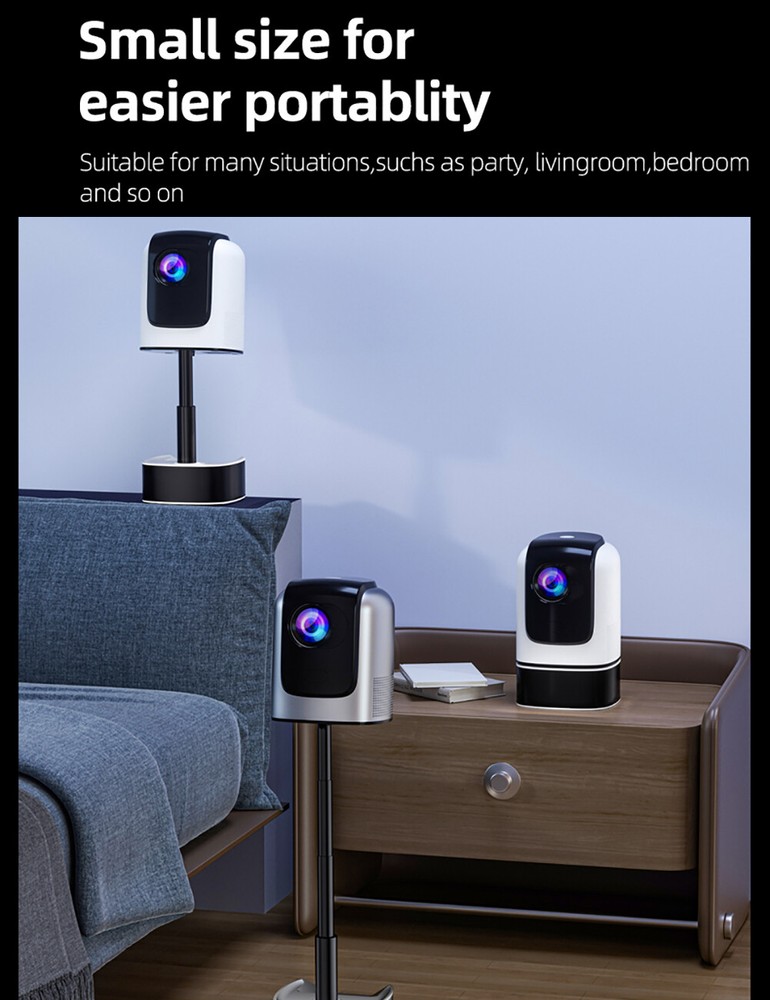 Portable Home Theater Projector Wifi Bluetooth LED Mini Smart Projector