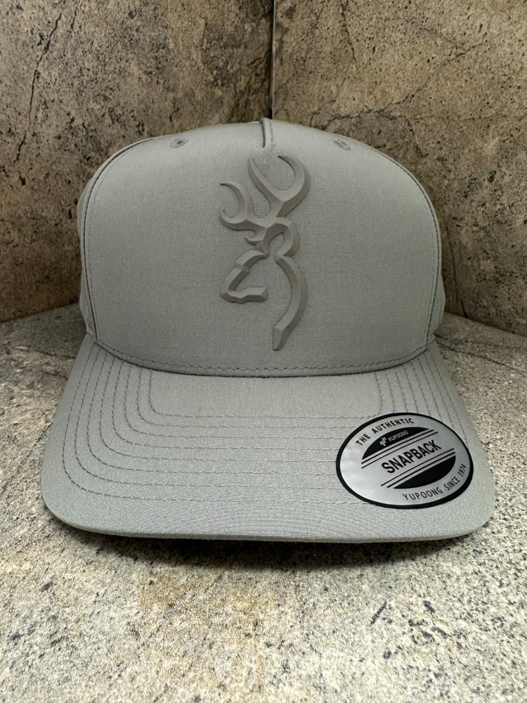 Browning Ghost Baseball Cap 308029791 Snapback Mid Profile Mesh Back Gray