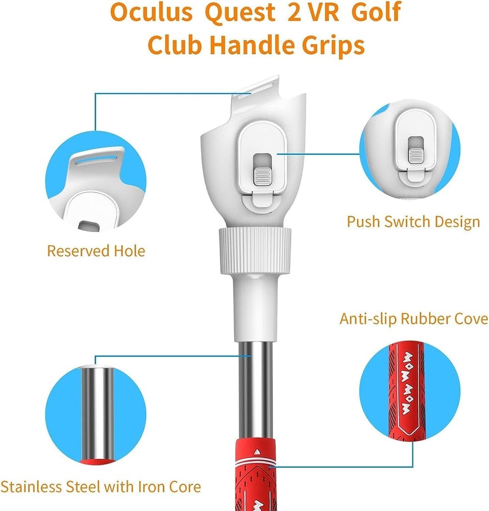 Golf Club Handle for Oculus and VR Accessories 2 Compatible Left & Right Control