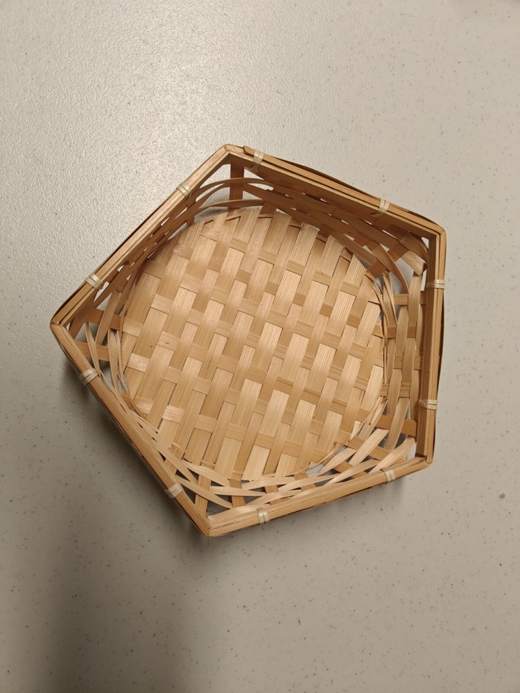 Woven Bamboo Pentagon Basket
