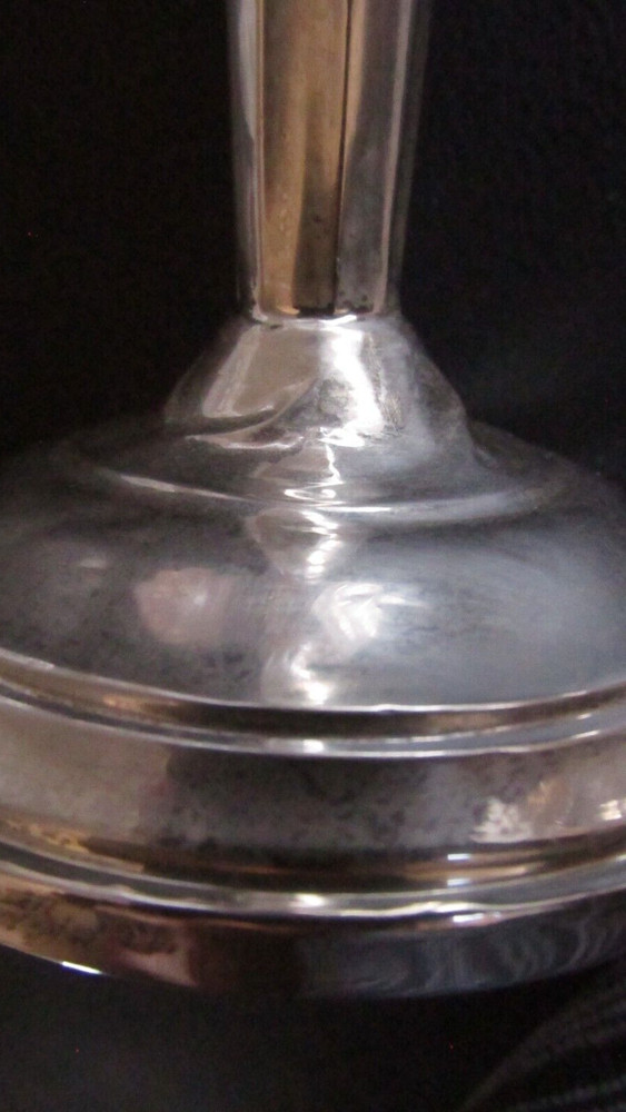 2 Vintage Unbranded Sterling Silver 10" Candlesticks