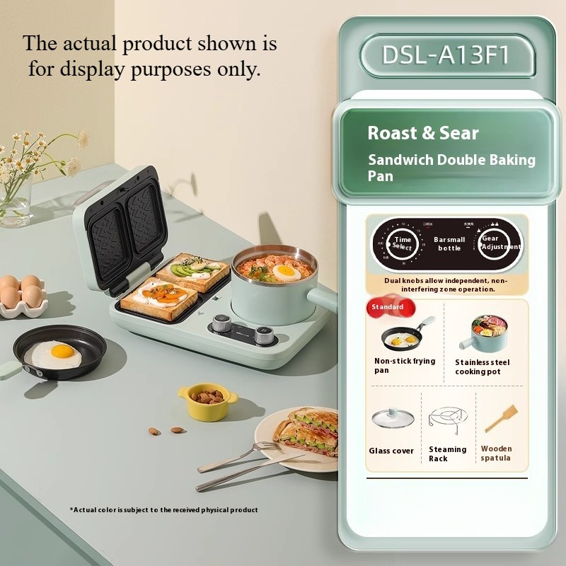 Compact Multi-Function 220V Griddle 4-in-1 Mini Sandwich Maker Electric Griddle
