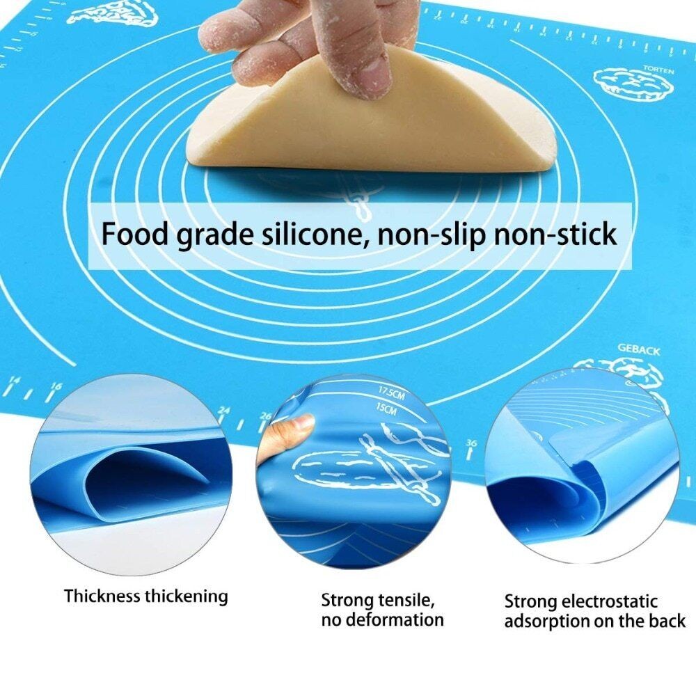 Silicone Baking Mat Sheet Large Kneading Pad for Rolling Dough Dough Non-Stick