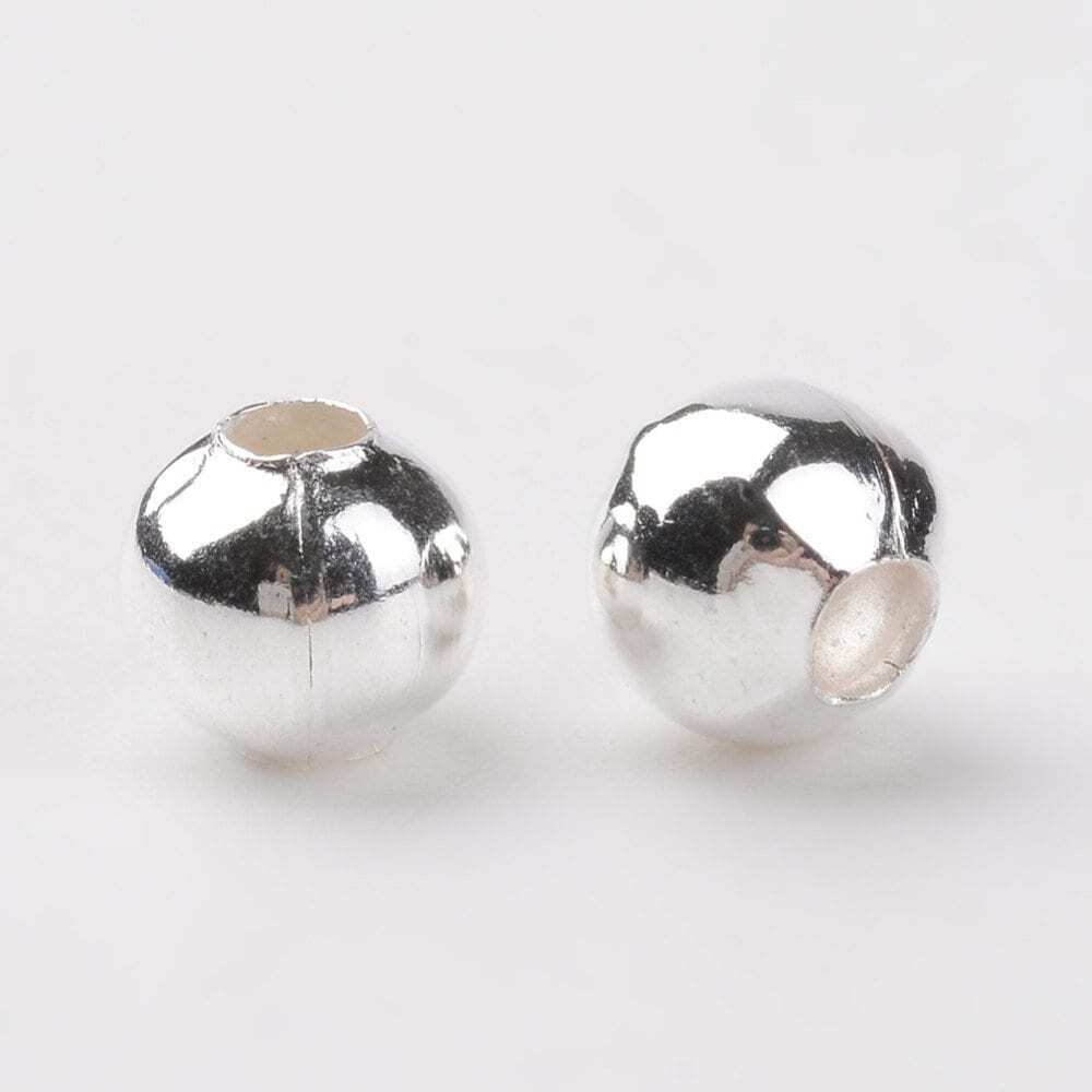3MM/4MM/5MM Silver Round Iron Spacer Beads