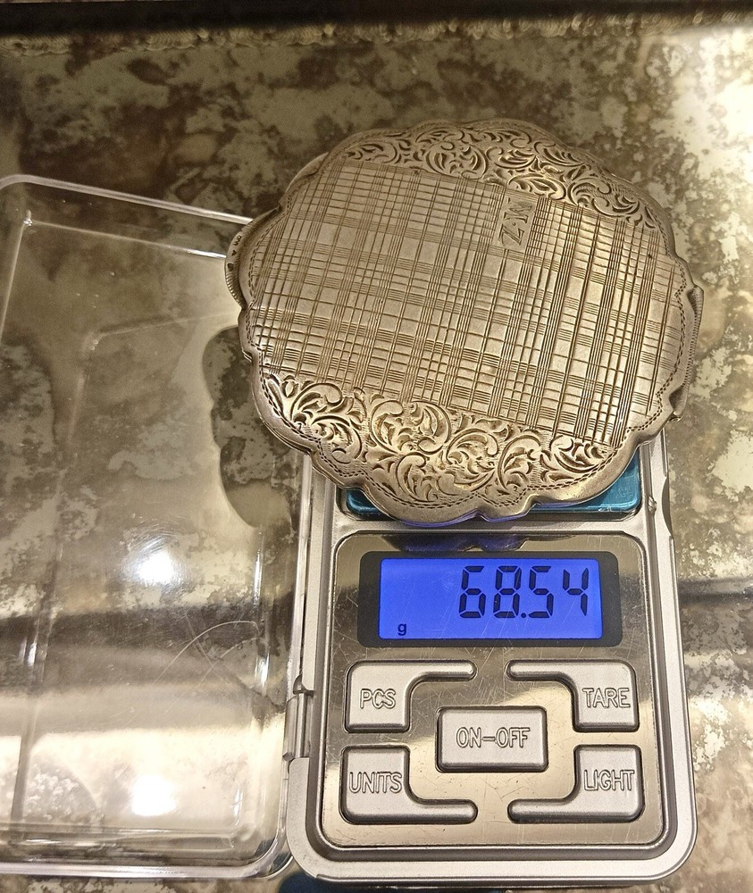 ✅ Antique European Solid Silver Makeup Box ~68.5 Grams - RARE VINTAGE ✅