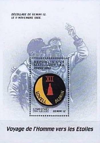 MADAGASCAR 2000 USA = GEMINI 12 SPACE  CREW & PATCH S/S MNH