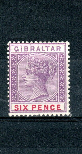 Gibraltar 1898 6d Queen Victoria  SG 44 MLH