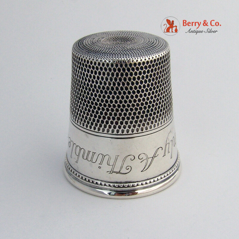 Only a Thimble Full Shot Cup Sterling Silver Thomae 1940 No Monograms