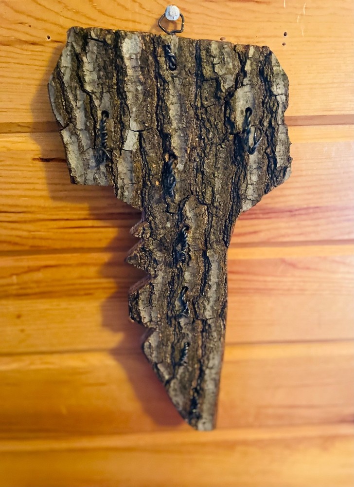 Key Shaped Rustic Key Rack Handmade