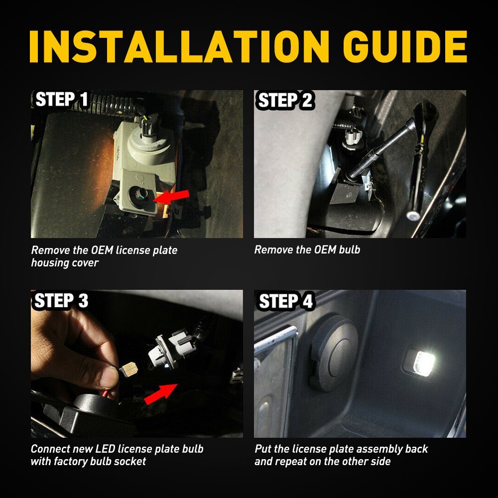 2pcs AUXITO For 2014-18 Chevy Silverado GMC Sierra LED License Plate Tag Light